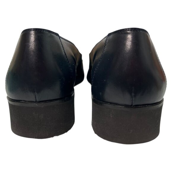 Salvatore Ferragamo Navy Leather Loafers w/ Ferragamo logo buckle Size 10 / 4A - Picture 4 of 10